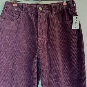 PacSun Corduroy Mom Jeans 27 Black Plum Cotton Pockets High Rise